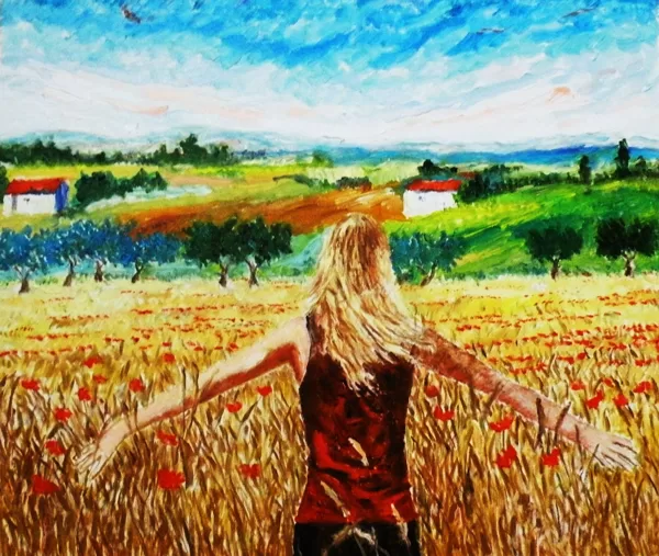RESPIRANDO IL SAPORE DELL'ESTATE - Olio su tela 70 x 60