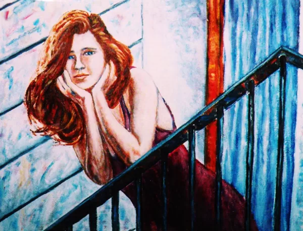 L'ATTESA - Olio su tela 70 x 60