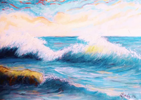 L' ONDA CREATA DAL VENTO - Olio su tela 70 x 50